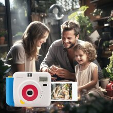Nueva cámara instantánea Popoto, compatible con película Mini 11/12, adecuada como regalo de cumpleaños, fiesta o boda (baterías y película no incluidas) - Multicolor - Ver 8