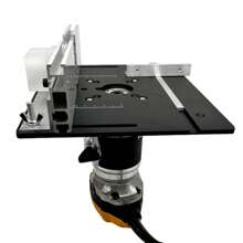 Placa de inserción de mesa de router de aluminio, guía de calibrador de inglete y soporte para bancos de trabajo para aserrado, corte y grabado - Negro - Ver 4