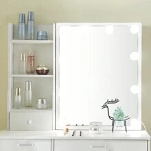Special Offer Products Large Vanity Set With Power Outlet ,Lighted Mirror Makeup Dressing Table Desk ,6 Drawers With Stool And Drawers USB Port + 2 Plug, Stool Set - One Size - Without USB - View 10