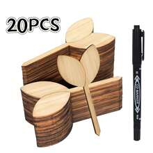 Băng keo dán cây 10/20 miếng kèm 1 bút dạ đen. Nhãn dán cây cảnh và nhãn cây giống thích hợp cho vườn ươm cây mọng nước, nhà kính trong nhà, nhà kho gia đình và ngoài trời. Lý tưởng cho hạt giống, thảo mộc trồng trong chậu, hoa và rau củ. Đồ trang trí sân vườn, chậu cây, làm vườn - Màu gỗ - Xem 4