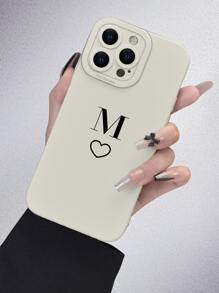 Funda para móvil con estampado de letra - Blanco y Negro - Ver 3