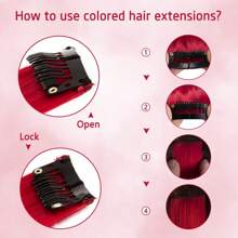 10 Stück/Packung bunte Clip-In Haarverlängerungen, synthetische Färbungen in Mehrfarben für Frauen, geeignet für Musikfestivals, Halloween-Partys