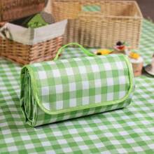 1入戶外野餐毯，大號輕量折疊沙灘墊，無紡布方格防潮防砂墊，用於露營、徒步旅行、旅遊、家庭聚會等 - 綠色 - 查看 6