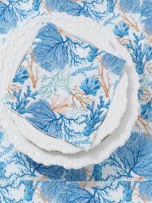 20 piezas de servilletas de cena elegantes desechables en color azul claro coral, perfectas para bodas, cumpleaños, fiestas de té, celebraciones, duraderas, estilo único, suaves pañuelos de papel para fiestas en exteriores - Multicolor - Ver 3