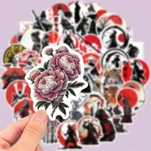 50 peças Adesivos de Grafite de Samurai de Desenho Animado para Notebook DIY, Telefone, Tablet, Capacete, Guitarra, Decoração de Bagagem
