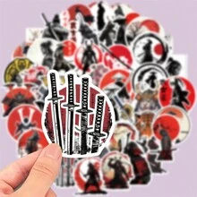 50 peças Adesivos de Grafite de Samurai de Desenho Animado para Notebook DIY, Telefone, Tablet, Capacete, Guitarra, Decoração de Bagagem