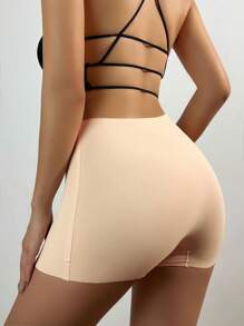 Panties de seguridad sin costuras de seda de hielo para mujeres, ropa interior de cintura alta con bordes planos para evitar el enrolle y rozaduras