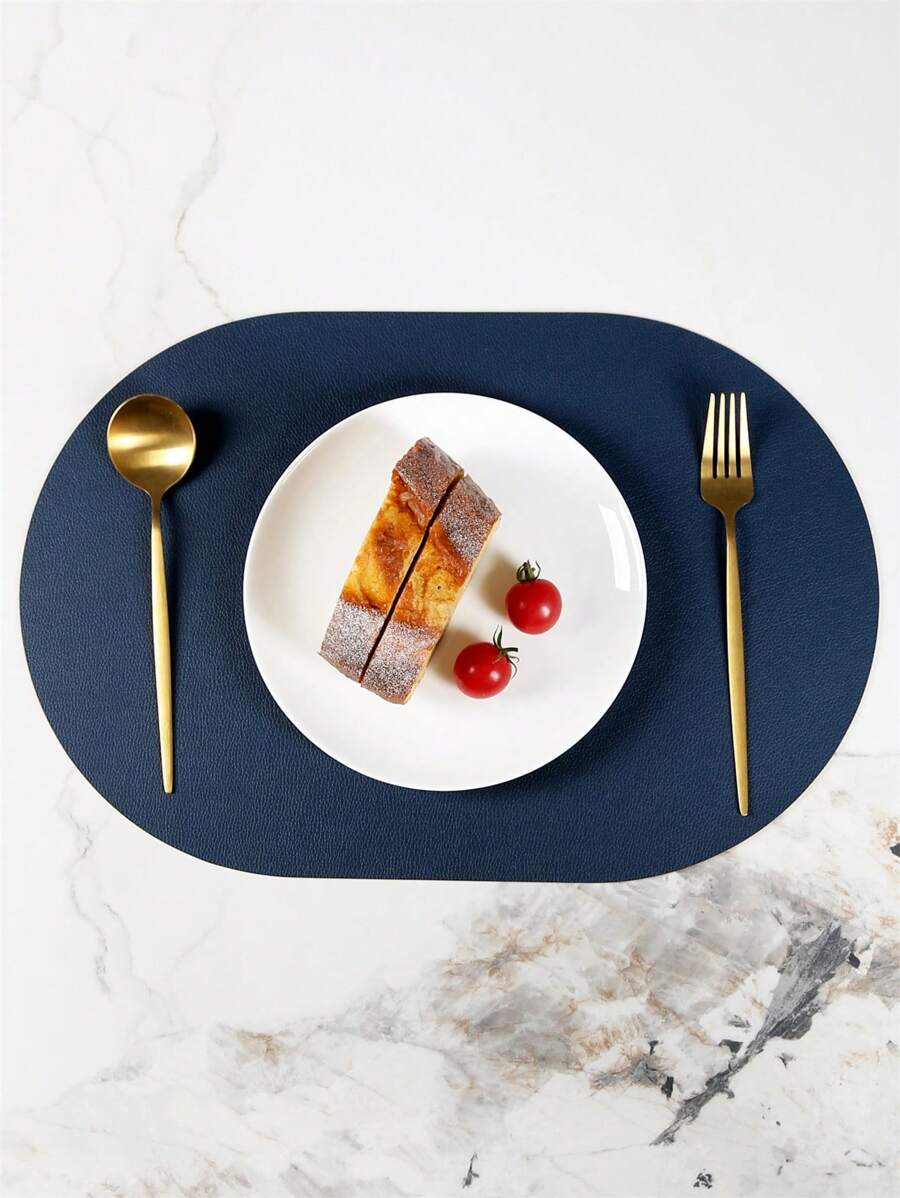 1pc/2pcs Double-Sided Rectangle/Oval Leather Placemats Waterproof & Non-Slip Placemats And Coasters  For Kitchen Dining, Multifunctional Table Mats For Home Table,Conference,Restaurant,Coffee Shop - Multicolor - View 1