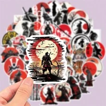 50 peças Adesivos de Grafite de Samurai de Desenho Animado para Notebook DIY, Telefone, Tablet, Capacete, Guitarra, Decoração de Bagagem