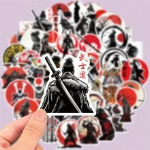 50 peças Adesivos de Grafite de Samurai de Desenho Animado para Notebook DIY, Telefone, Tablet, Capacete, Guitarra, Decoração de Bagagem