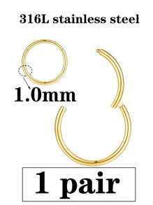 2/6/10pcs Stainless Steel Gold Small Earrings, Women's Small Hoop Earrings :Huggie Hoop Earrings For Cartilage Spiral Tragus, Small Thin Hoop Earrings, Minimalist Hoop Earrings,Silver Fine Hoop Earrings,Gold Ear Loops 18G 16G 16gauge 18gauge 1mm-1.2mm Silver Earrings, Rose Gold Earrings, Colored Earrings, Black Earrings, Multi-Piece Set,Unisex ,Stainless Steel Jewelry ,Teacher Gifts ,Mother Day Gift 6mm7mm8mm9mm10mm12mm