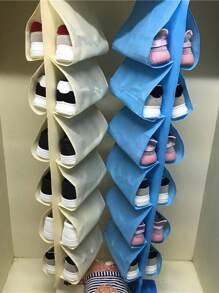 1 Piece Set Door Shoe Storage Box Hanging Wardrobe Stand Clothes Hanger Storage Bag Rack With 12 Large Mesh Pockets, Simple And Convenient, Very Suitable For Home Use