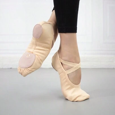 Wuyuan 分割式4向彈性帆布職業芭蕾鞋