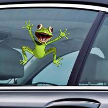 1pc Vibrant Green Frog Decal – Amusing Jumping Design – Durable Adhesive Sticker For Laptops, Water Bottles, Phones, Cars, Trucks, Motorcycles, Windows