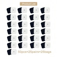 TENS電極貼片5X5cm自粘3.5mm插針無紡布凝膠貼片，用於電子脈衝身體按摩器EMS肌肉刺激器替換10/20/50/100入 - 5x5cm - 查看 15