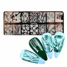 5pcs Nail Art Tool Set, Foil Stamping Rose Flower Leaf Butterfly Pattern Nail Decals, DIY Nail Art Stamping Plates, Stamper And Scraper, Nail Polish Transfer Printing, Suitable For Women - Multicolor - View 8