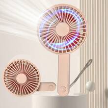 Un ventilateur manuel pliable avec cordon de suspension, beige. Mini ventilateur portatif à batterie rechargeable, ventilateur de bureau personnel puissant à 3 vitesses. Convient pour femme, homme, maison, bureau, maquillage, extérieur, voyage. - Multicolore - Voir 12