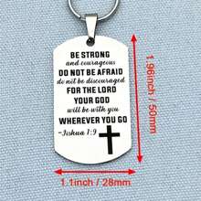 1pc Cross Christian Gifts Inspirational Bible Verse Keychain, Be Strong And Courageous Pendant, Cross Charm Men And Women Jewelry For Christmas Gift Car Accessories Bag Charm School Cute Goth Y2k Gifts For Mother, Father, Graduation, And Teacher - Silver - View 4