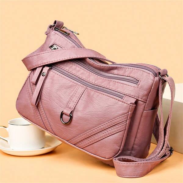 Bolso de mano de mujer de PU de moda nuevo 2023, versátil, para madres de mediana edad y ancianas, bolso amplio con correa para el hombro