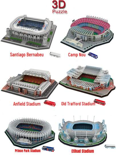 1pc Large 3D Paper Football Stadium Puzzle Model, Specially Designed For Football Fans To Cheer For Their Favorite Teams! Football, Liverpool, Qatar