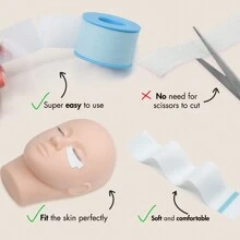 Cinta de gel de silicona, 1 pieza/2 piezas de cinta de pestañas médica suave, transpirable e indolora utilizada para la extensión de pestañas y maquillaje