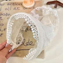 Boho 1pc Women's Country Style Headband Slouchy Hair Clip Headscarf With Lace High-End Feeling Hair Accessory For Beach Atmosphere Photography Upgraded Version Triangle Headscarf Tiaras , Hairband, Hair Hoop Headbands