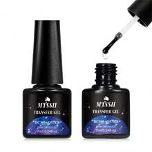 Mtssii 7ML Transfer Foil Gel Nail Polish, UV/LED Cured Clear Transfer Gel, For Nail Art Foil Stickers & Decals, Quick Transfer Pattern, Long Lasting, Salon Quality, Easy To Use For Home DIY Manicure & Nail Art LED Lamp Required - Clear - View 5