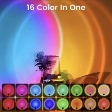 1pc Sunset Lamp, 16 Colors Sunset Projection Lamp With Remote, Sunset Lamp Projection, Romantic Sunset Projector, Rainbow Projection Night Light, Sunset Lamp Color Changing, Lamp For Girlfriend - Black - View 8