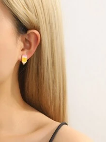 1 par de pendientes en forma de lápiz para gota, regalo para el Día de los Maestros y Temporada de Graduación, estilo de campus