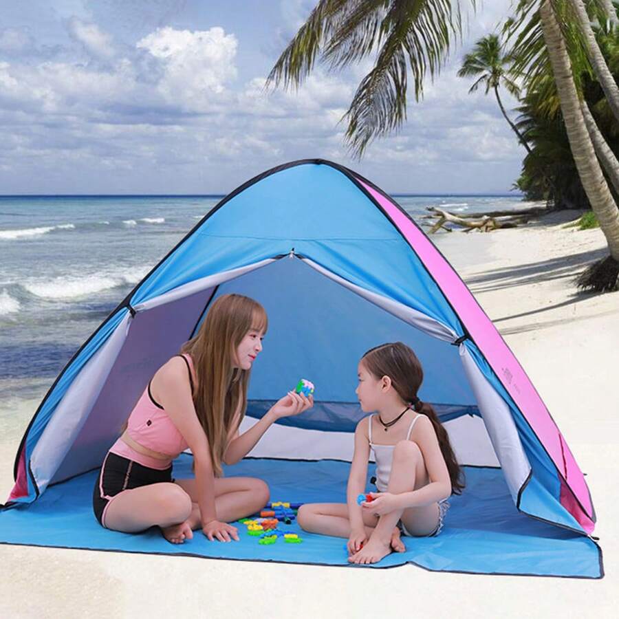 1 Lều Đi Biển Ngoài Trời, Mái Che Nắng Tự Động Bật Lên Tức Thì, Mái Che Dễ Dàng Lắp Đặt Để Thư Giãn Trên Bãi Biển - Nhiều màu - Xem 1