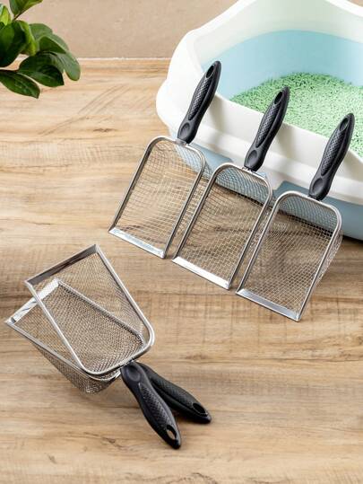 1 st kattsandsskopa med filter Rengöringsverktyg för husdjur för att ta bort kattbajs från kattlådan