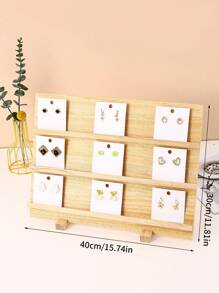 1 件木制可拆卸耳环卡展示架 - 大容量耳环展示架，适用于耳环和耳钉，非常适合台面和展位展示返校
