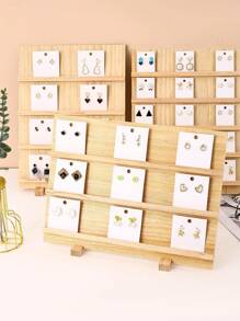 1 件木制可拆卸耳环卡展示架 - 大容量耳环展示架，适用于耳环和耳钉，非常适合台面和展位展示返校
