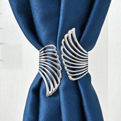 1pc Elegant Gold Feather Wing Curtain Tieback - Fashionable Metal Curtain Clip Easy To Install And Decorate