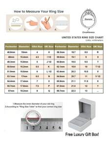 AIHUASI 1pc 925 Sterling Silver Women's Crown Guard Ring Round Cut Cubic Zirconia Enhancers For Engagement Ring Exquisite Wedding Fine Jewelry Gift - Silver - View 10