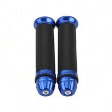 PowerMotor 1 Bộ phụ kiện xe máy màu xanh, Vỏ tay lái bướm ga, Keo dán tay lái, Đầu chống rơi bằng hợp kim nhôm, Phụ tùng thay thế - Màu xanh lam - Xem 4