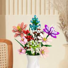 Conjunto de juguetes de bloques de construcción para ensamblar un ramo de flores con rosas, regalo de cumpleaños para la decoración del día de San Valentín - Hermanos Lele-Huazhi 9094-12 - Ver 5