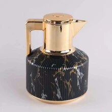 全新阿拉伯风格隔热保温咖啡壶、水壶、茶壶和咖啡壶 1000 毫升，双层壁，用于保存热饮的热水瓶，粉色玻璃内衬水瓶，重返校园 - 彩色 - 查看 18