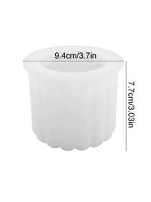 Molde de silicona en forma de cilindro rayado con diseño floral para hacer portavelas DIY, macetas de suculentas, concreto, cemento, yeso, resina y epoxi para decoración del hogar y el jardín - molde de silicona blanco - Ver 2