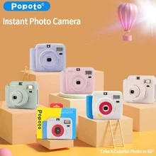 Nueva cámara instantánea Popoto, compatible con película Mini 11/12, adecuada como regalo de cumpleaños, fiesta o boda (baterías y película no incluidas) - Multicolor - Ver 2
