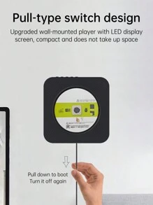 1 Pc USB Powered Wall Mounted CD Player, Home Retro Wireless Connection Device, High-Quality CD Speaker Player - White - View 3