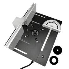 Placa de inserción de mesa de router de aluminio, guía de calibrador de inglete y soporte para bancos de trabajo para aserrado, corte y grabado - Negro - Ver 9