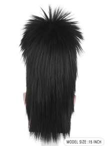 Morvally Parrucche cosplay unisex per capelli lunghi neri stile anni