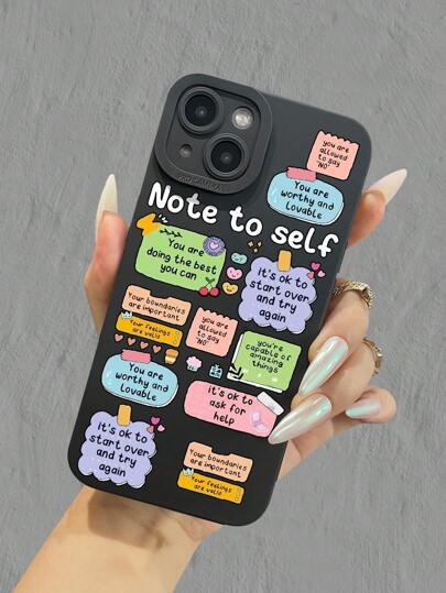 Funda de silicona líquida suave para teléfono móvil con diseño de dibujos animados y lema de estilo Ins, protección corporal completa, a prueba de golpes y caídas, compatible con iPhone11/12/13/14/15/15pro/15 Plus/15 Promax/7plus/8plus/X/Xs Max/Xr/11pro/12pro/13pro/14pro/12mini/13mini/11promax/12promax/13promax/14promax/14plus/6/6s/6plus/7/8/Se y Galaxy/A54/A14/A12/A13/A15/A32/A33/A24/A52S/S20/S21/S22/S23/S24/S23Plus/S24ultra