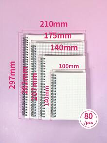 Sổ tay xoắn ốc PP đóng bìa 80 tờ B5 dành cho học sinh trung học, thiết kế di động và đơn giản, thích hợp cho ghi chú tiếng Anh - Nhiều màu - Xem 7