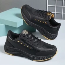 Women's Sports Shoes, Thick-Soled, Fashionable, Lightweight, Soft, Slip-Resistant, Wear-Resistant, Running Shoes, Waterproof, Black, Working Shoes, Shoes, Plus Size