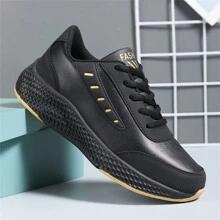 Women's Sports Shoes, Thick-Soled, Fashionable, Lightweight, Soft, Slip-Resistant, Wear-Resistant, Running Shoes, Waterproof, Black, Working Shoes, Shoes, Plus Size