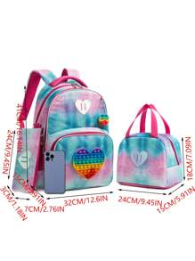 POP 鼠先鋒 青少年三件套，包含背包、便當盒和筆袋，創新設計，時尚風格，可調節肩帶減輕壓力和防止出汗，符合人體工學設計，維持孩子背部的正確間隔，減輕肩部壓力和分散負載，適用於學校、戶外活動或旅行