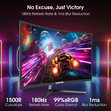 24" Curved 1500R Gaming Monitor 1920x1080 180Hz DisplayPort HDMI-Compatible AMD Freesync Premium Built-In Speakers Machine Black (C248B-FWT168 Series)