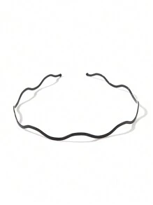 3件套女士金色金属波浪细发箍，简约实用，适合各种发型，冷色调流苏发箍，金色头饰，发带，发箍，黑色发饰，头饰 - 黑色 - 查看 6